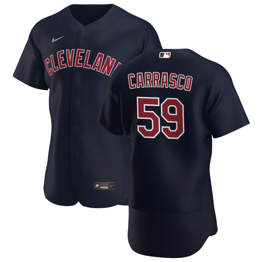 Cleveland Indians 59 Carlos Carrasco Men Nike Navy Alternate 2020 Authentic Player MLB Jersey
